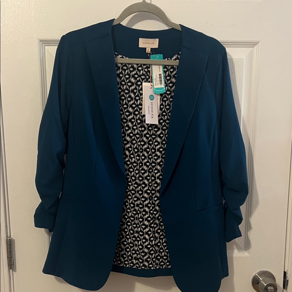 Skies Are Blue Dark Teal Blazer